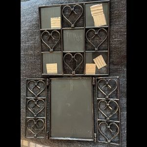 Two Rustic Heart metal frames.